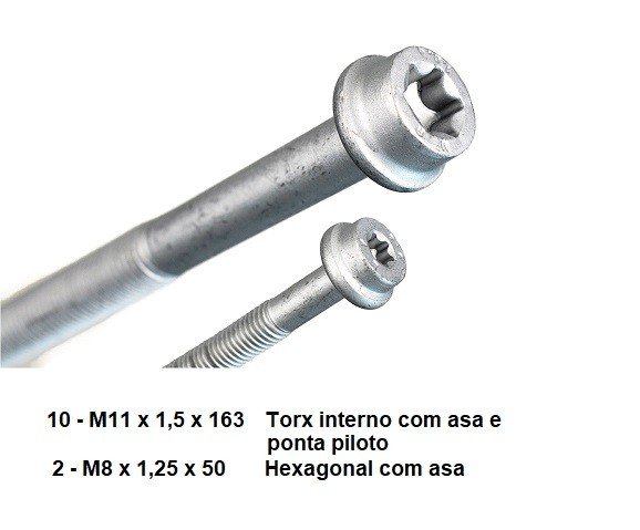 JOGO DE PARAF  FORD ZETEC ROCAN  1.0/1.6 8V  12Pçs
