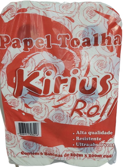 Papel toalha bobina 20x200 fd c/6