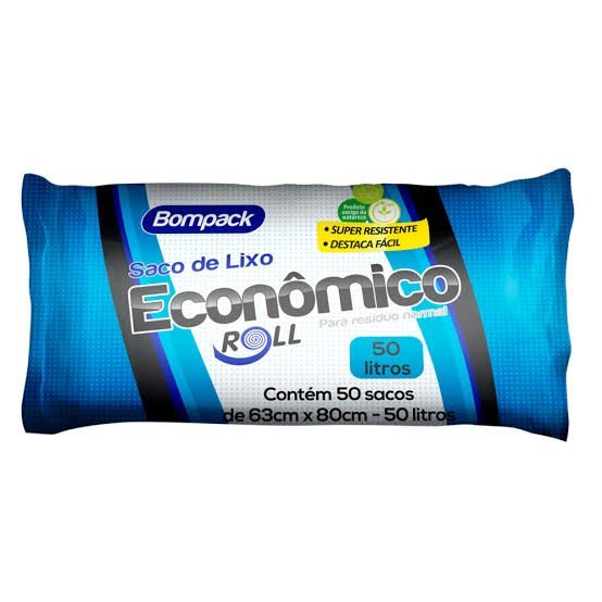 SACO DE LIXO BOM PACK 50LT ECONÔMICO C/50 