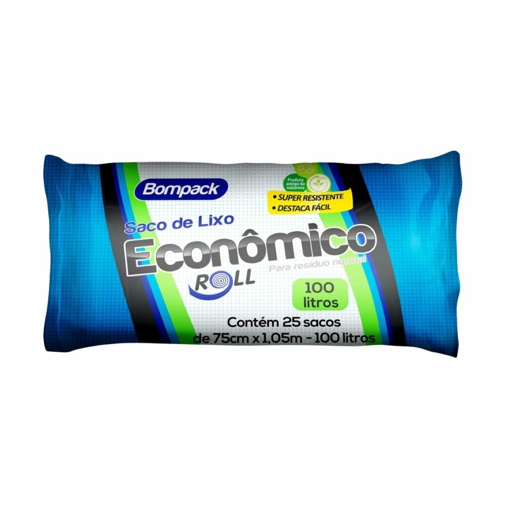 SACO DE LIXO 100L BOM PACK ECONÔMICO C/25