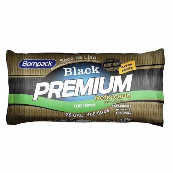SACO DE LIXO BOM PACK 100L BLACK PREMIUM C/15
