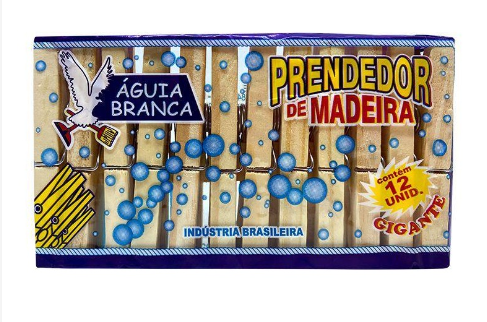 PRENDEDORES PARA ROUPA DE MADEIRA COM 12 GRAMPOS GIGANTES