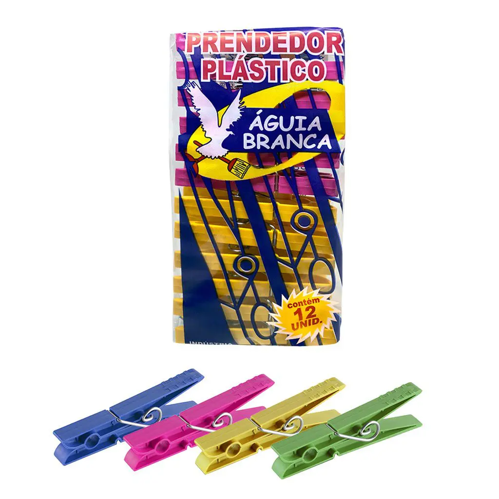 PRENDEDORES PARA ROUPA DE PLÁSTICO COM 12 GRAMPOS