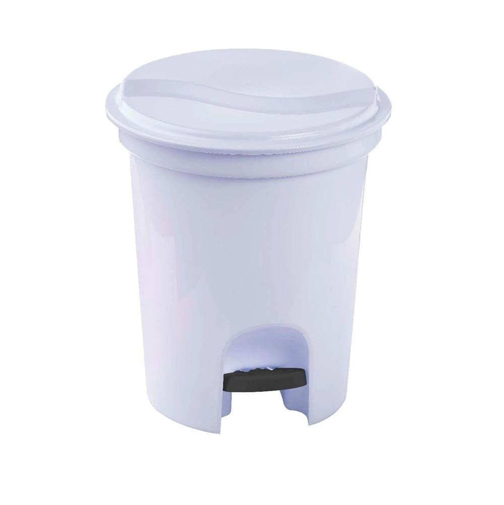 Lixeira com pedal 6,5L branca plasvale 