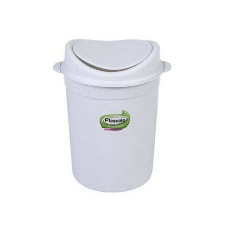 Lixeira basculante 12L branca plasvale 