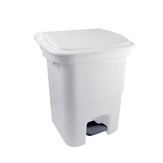 Lixeira com pedal 15l branca plasvale 