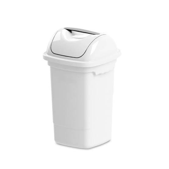 Lixeira basculante 30L branca plasvale 