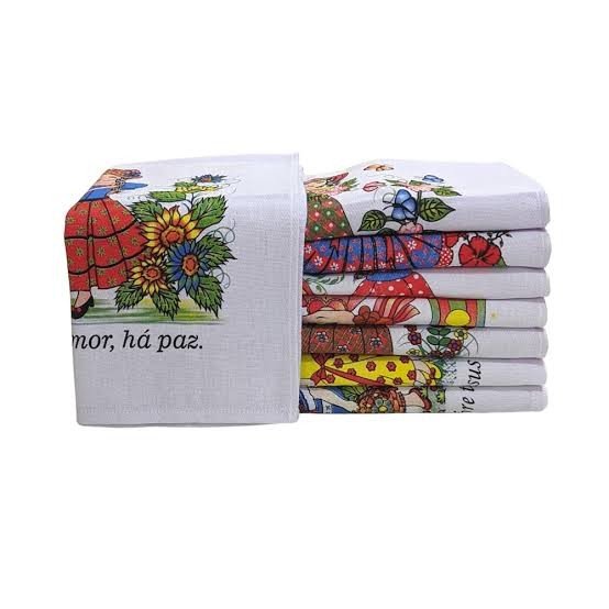 Pano estampado com bainha 50x70 