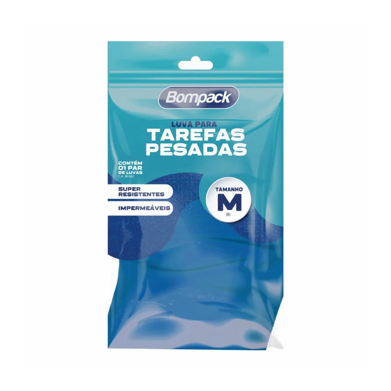 LUVA PARA TAREFAS PESADAS TAMANHO M UM PAR BOMPACK
