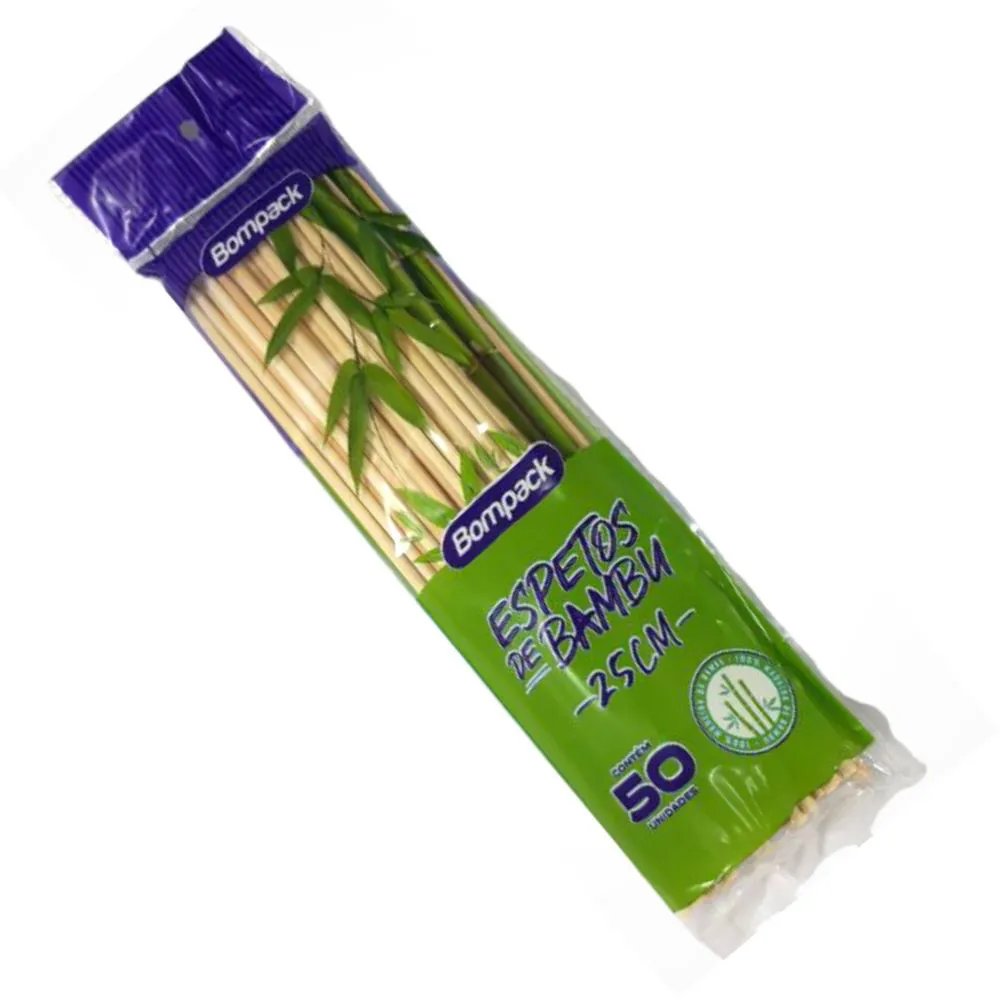 ESPETO DE BAMBU 30cm COM 50 UNIDADES BOMPACK