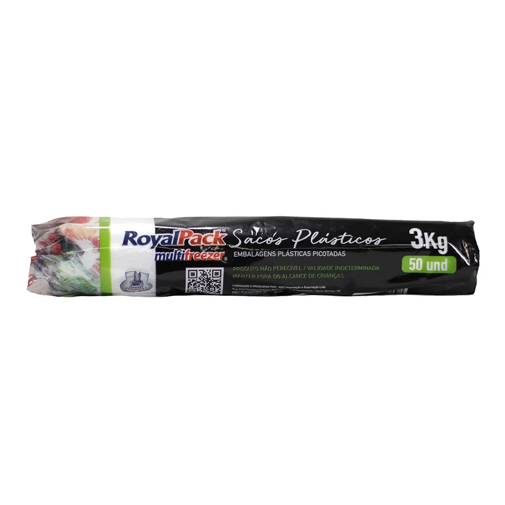 SACOS PLÁSTICOS PICOTADOS 3KG 50 UNIDADES ROYALPACK