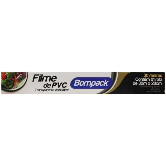 FILME DE PVC TRANSPARENTE ESTICÁVEL 30 METROS BOMPACK