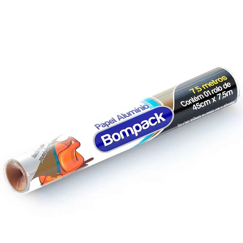 PAPEL ALUMÍNIO 7,5 METROS BOMPACK
