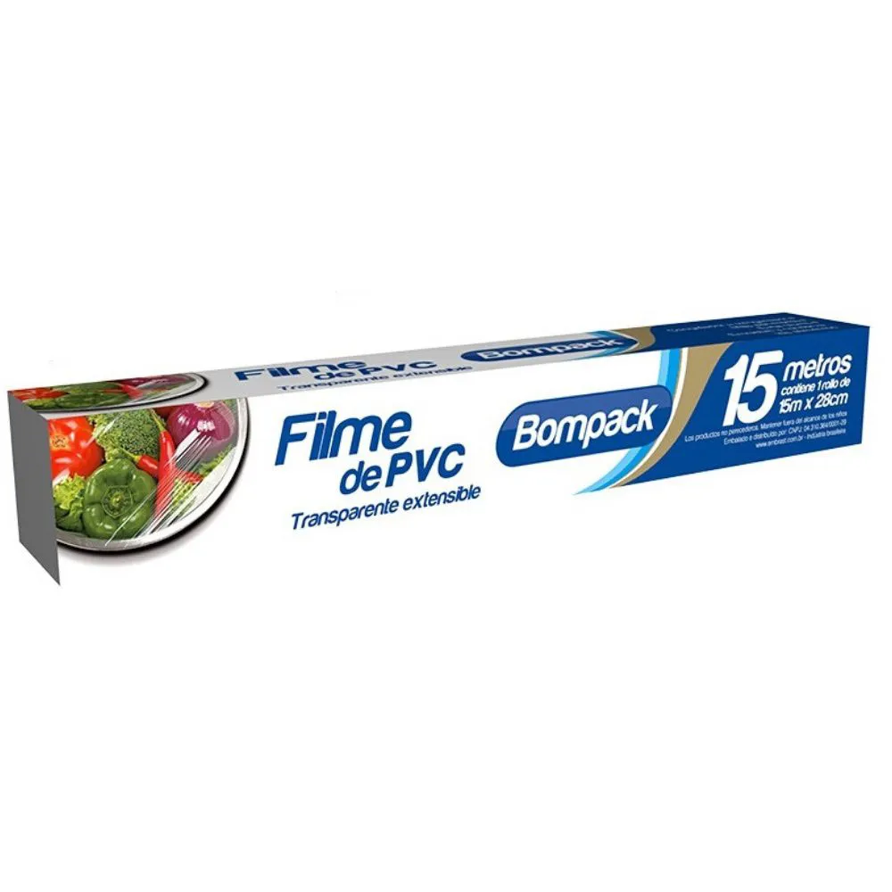FILME DE PVC TRANSPARENTE ESTICÁVEL 15 METROS BOMPACK