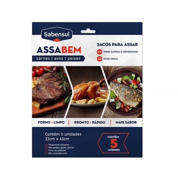 SACOS PARA ASSAR ASSABEM 5 UNIDADES