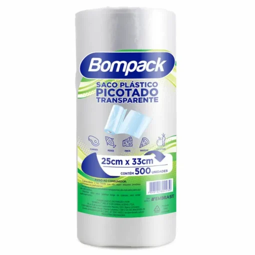 BOBINA SACO PLAST PICOTADO 3 LITROS COM 500 UNIDADES