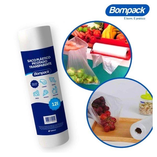 BOBINA SACO PLAST PICOTADO 12 LITROS COM 400 UNIDADES