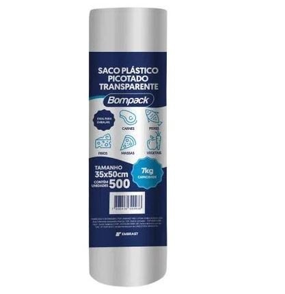 BOBINA SACO PLAST PICOTADO 7 LITROS COM 500 UNIDADES