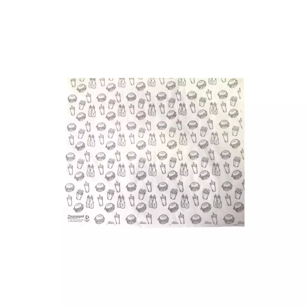 PAPEL ACOPLADO IMPRESSO PARA LANCHES COM 400 UNIDADES