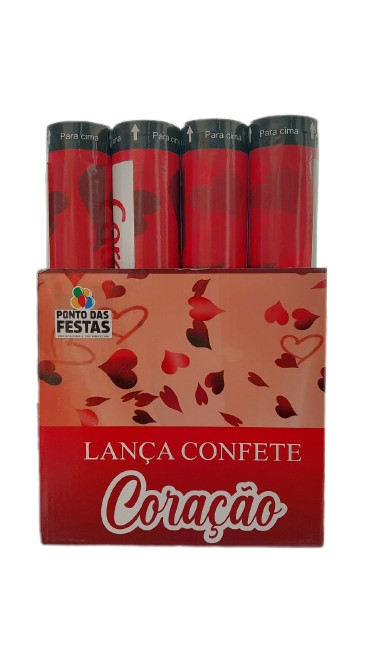 LANÇA CONFETE CORAÇÃO 30CM