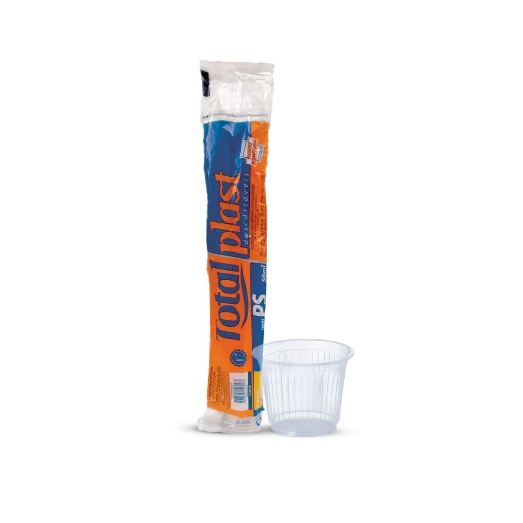 COPO DESCARTÁVEL 50ML TOTALPLAST COM 100 UNIDADES