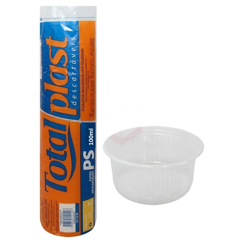 POTE 100ML TOTALPLAST PAC COM 100 UNIDADES
