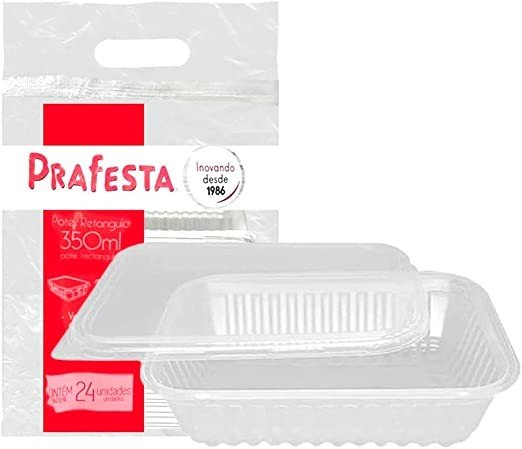 Pote Ret. 350 Ml Com Tampa 24 Un Freezer E Micro-Ondas