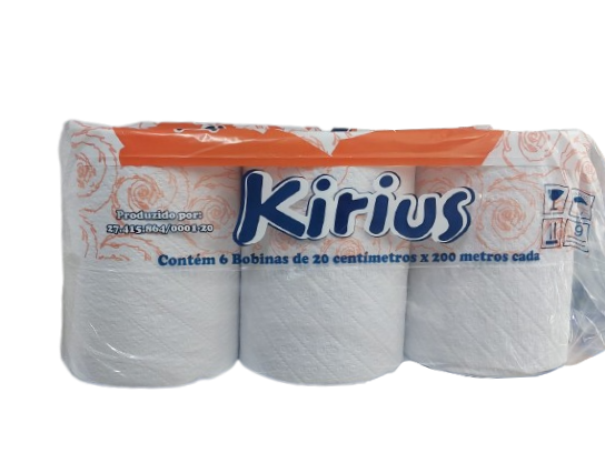 PAPEL TOALHA BOBINA KIRIUS 20X200M