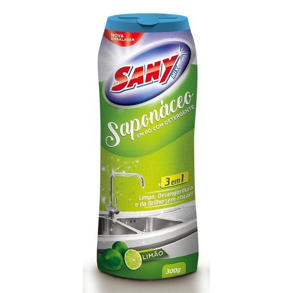 SAPONÁCEO EM PÓ COM DETERGENTE 300g LIMÃO SANY MIX