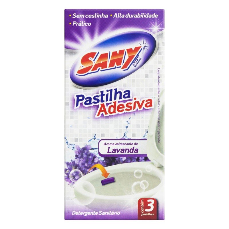 PASTILHA ADESIVA SANITARIA C/3 LAVANDA SANY BRIL