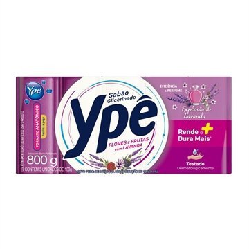 Sabão Ypê barra 5x160g flores e frutas