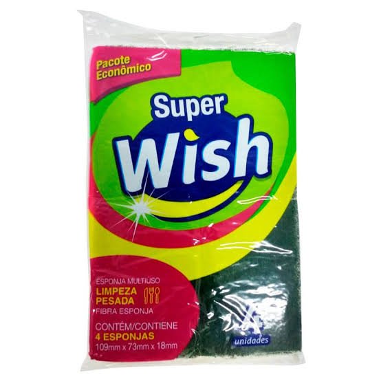 Esponja wish limpeza pesada com 4un