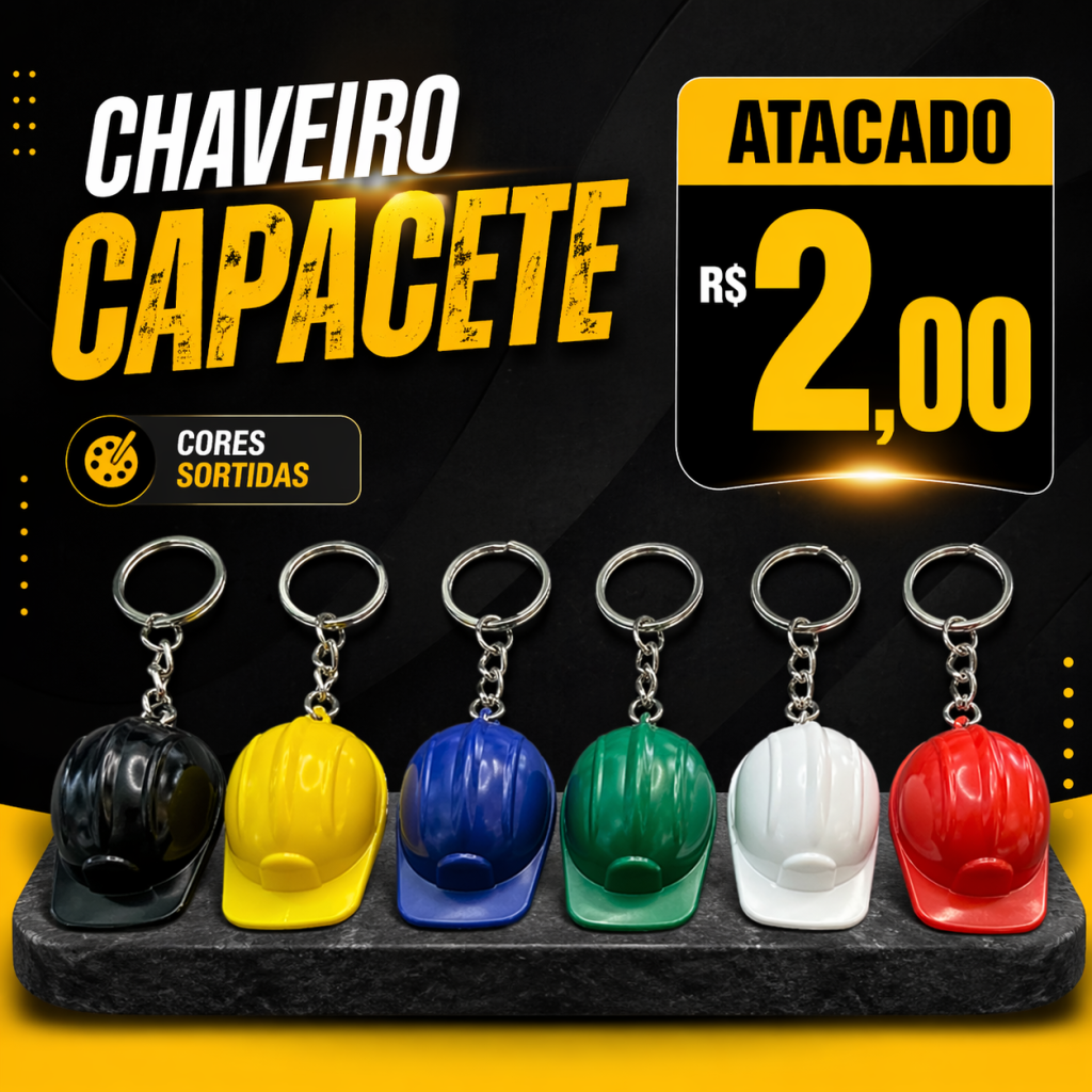 Chaveiro Capacete Colorido Atacado Lembrancinha