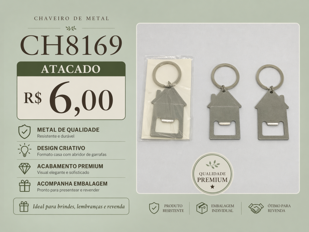 Chaveiro Abridor CH8169 Metal Atacado