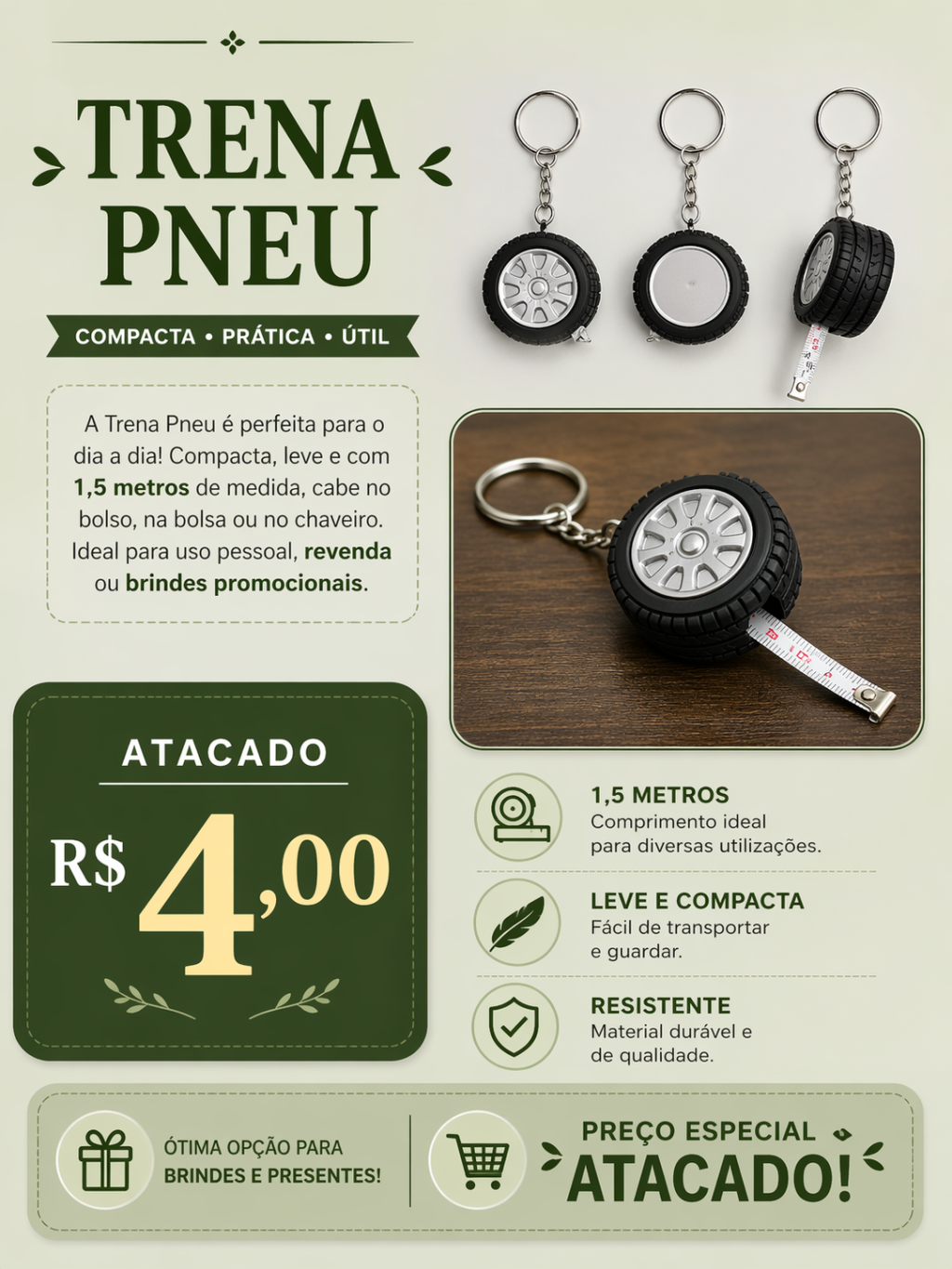 Trena Pneu no Atacado por R$ 4,00