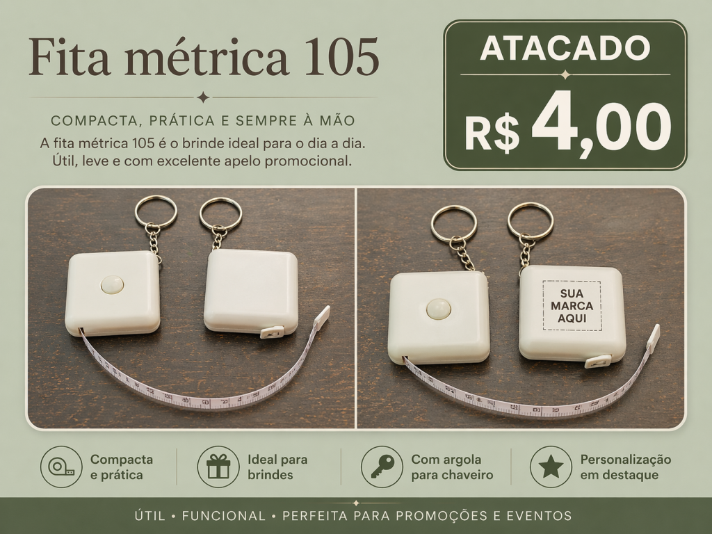 Fita Métrica 105 Personalizável Atacado R$4,00