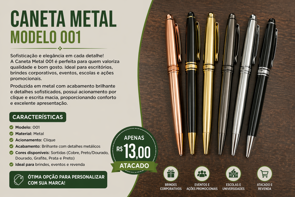 Caneta Metal 001 Luxo Para Personalizar Brindes