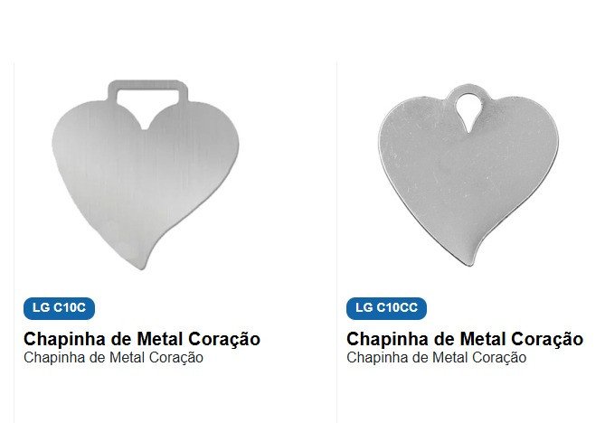 CHAPINHA DE METAL CORAÇÃO