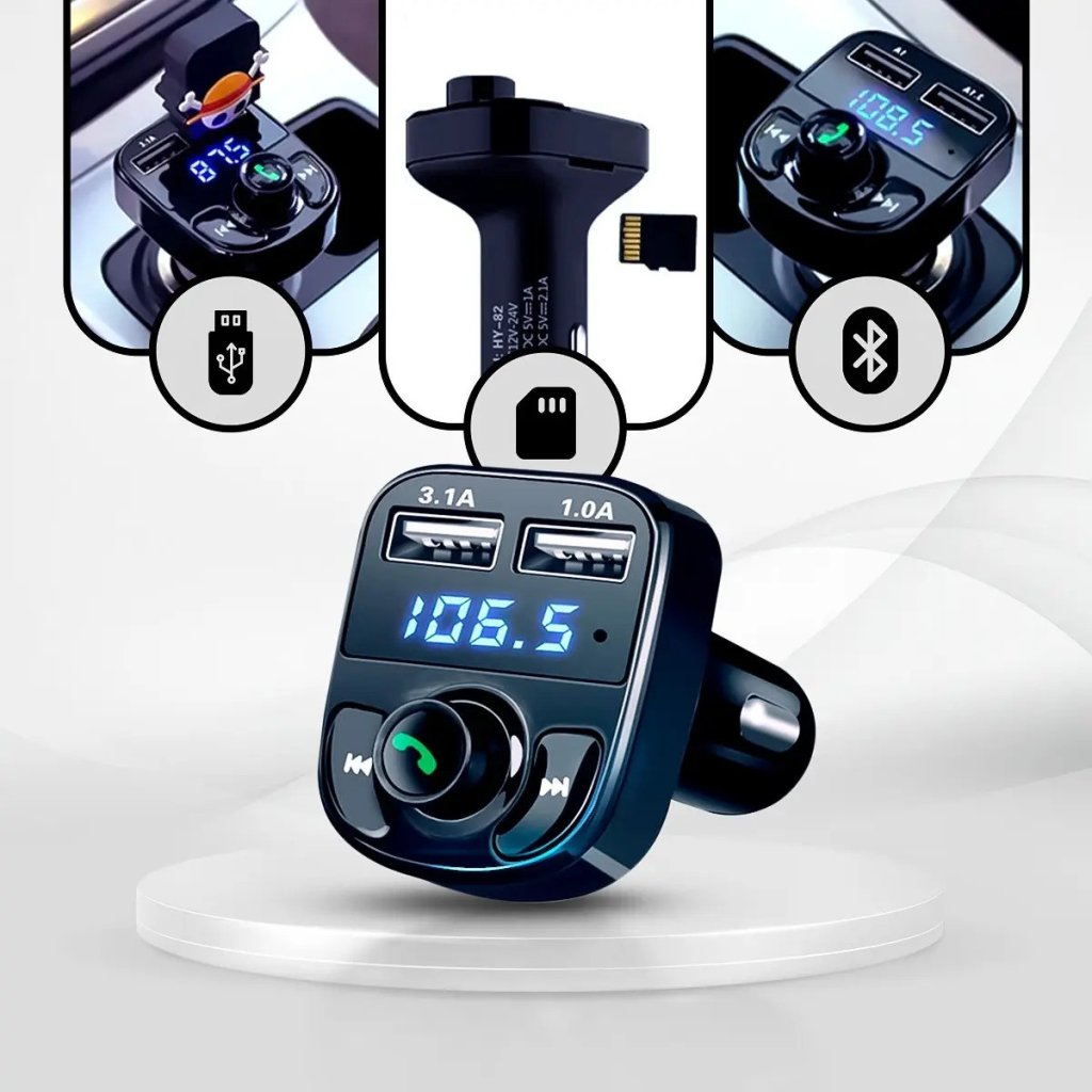 Transmissor FM Bluetooth Veicular MP3 USB Som Automotivo