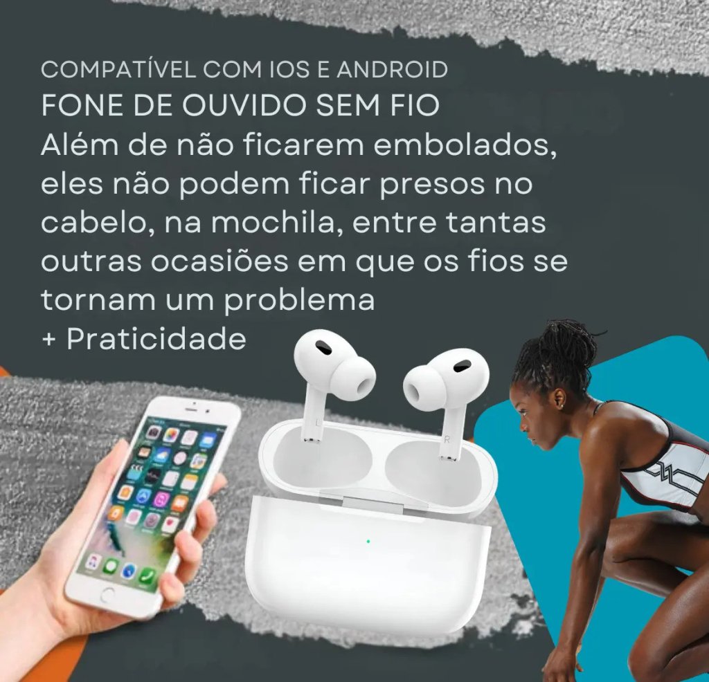 Fone De Ouvido Bluetooth 5.4 Para iPhone AirPods Android