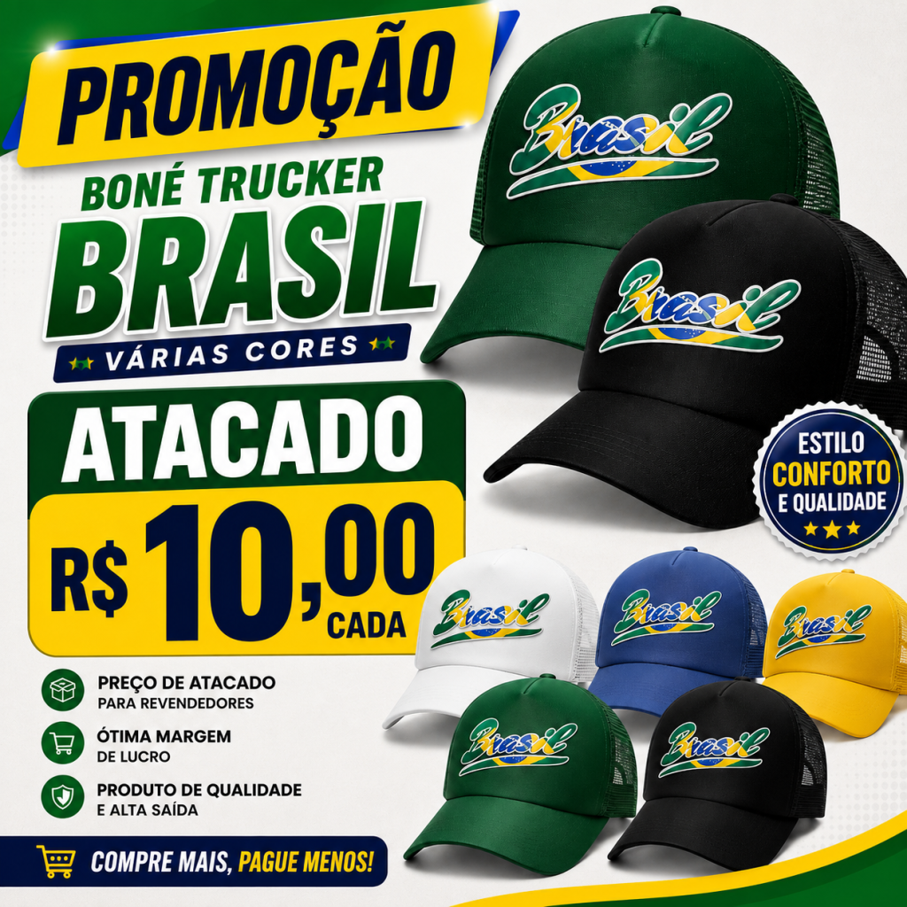 Boné Brasil Bandeira 