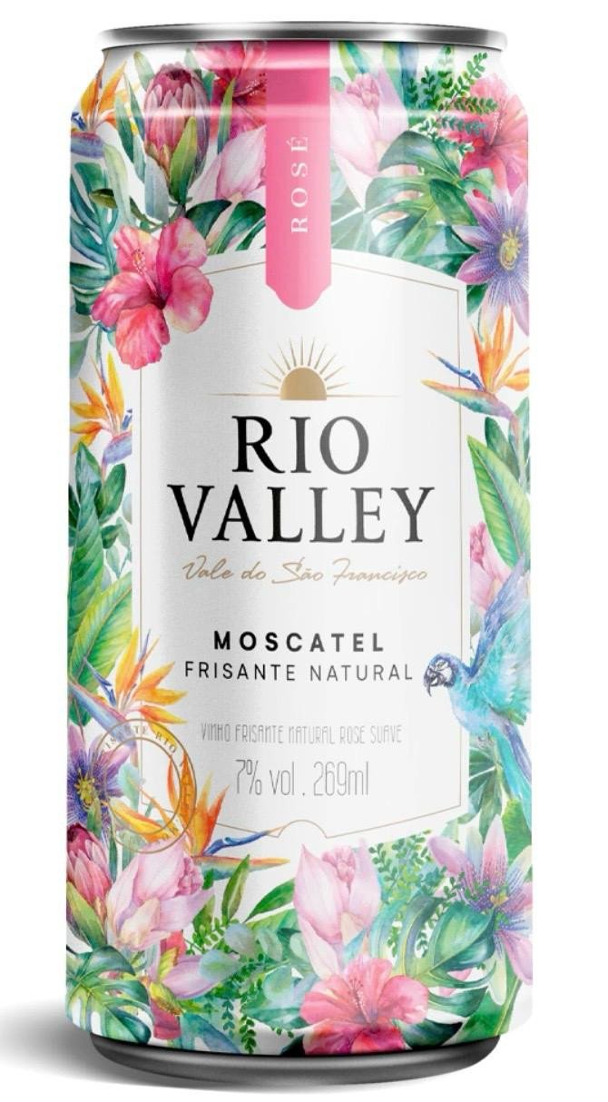 Vinho Lata Frisante Rio Valley Moscatel Rose 269 Ml