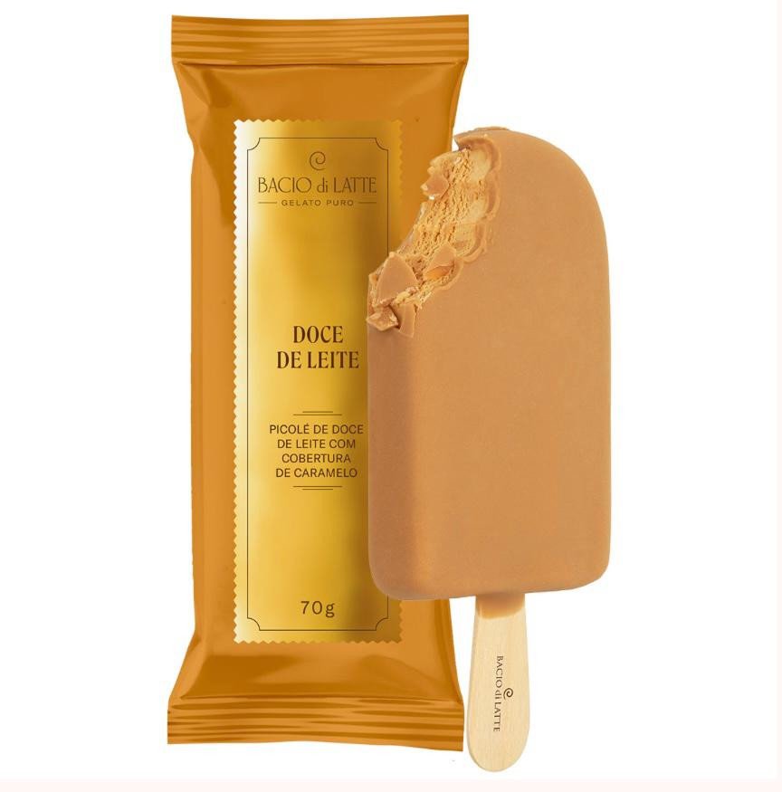 PICOLE GELATO BACIO LATTE 70G COB DOCE DE LEITE