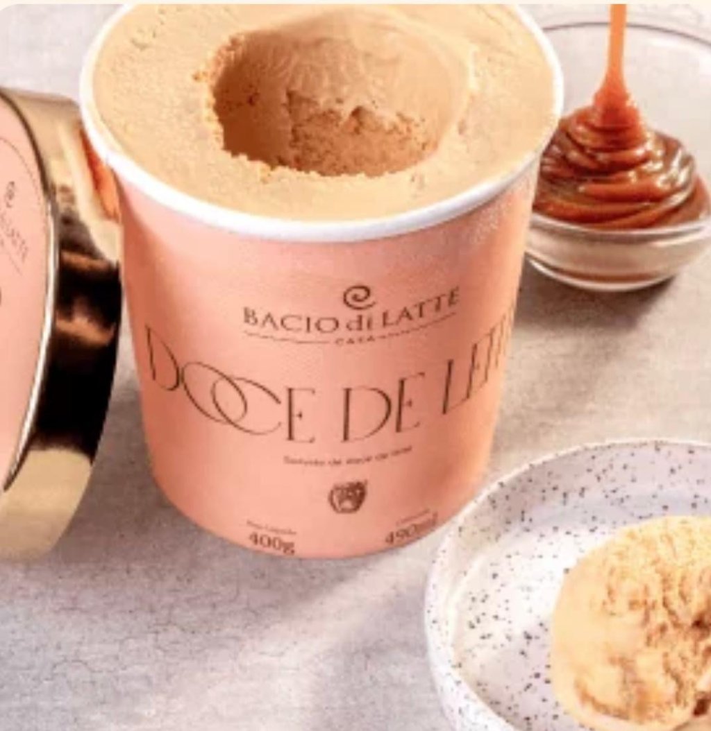 Pote Gelato Bacio Di Latte 490ml Doce De Leite