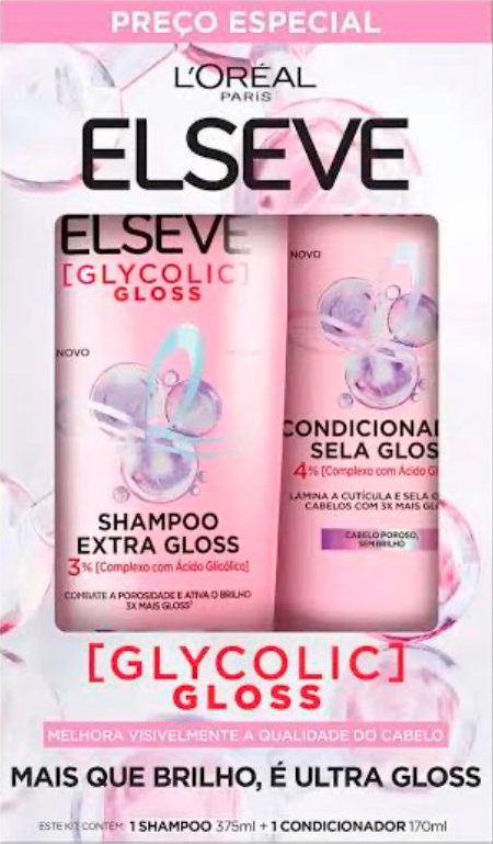 Kit Shampoo 375ml+condicionador 170ml Elseve Glycolic Gl