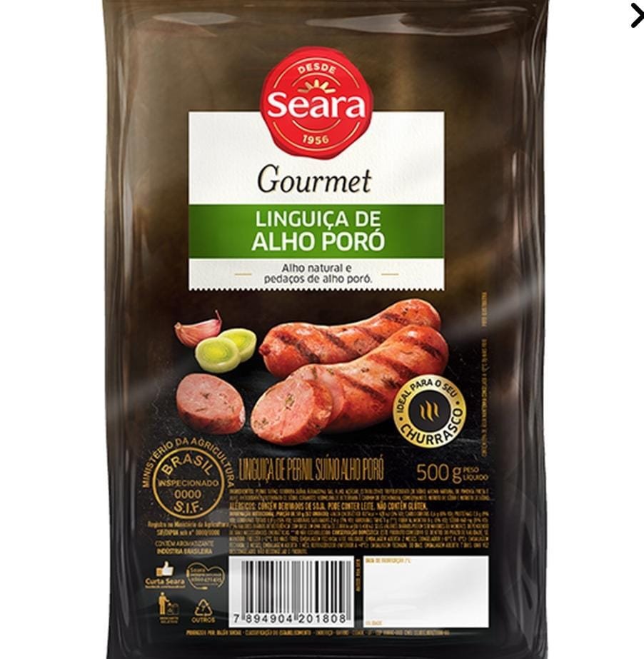 Linguiça De Pernil Com Alho Poro Seara Gourmet 500 G