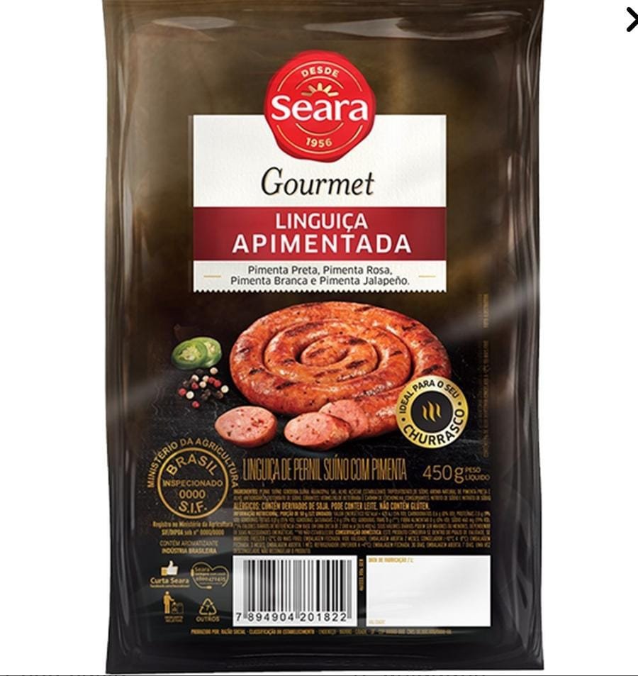 Linguiça Pernil Apimentada Seara Gourmet 450g