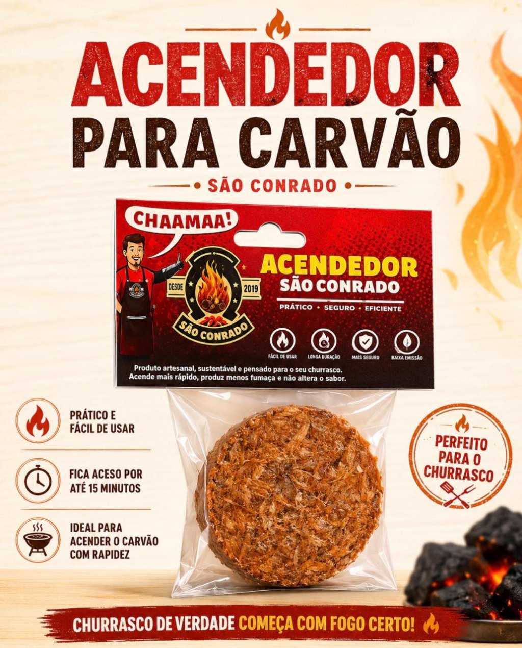 ACENDEDOR DE CARVÃO  SÃO CONRADO