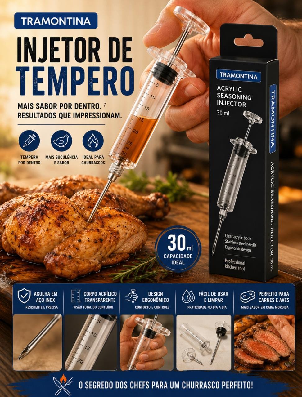 INJETOR  DE TEMPEROS TRAMONTINA EM ACRILICO 30 ML