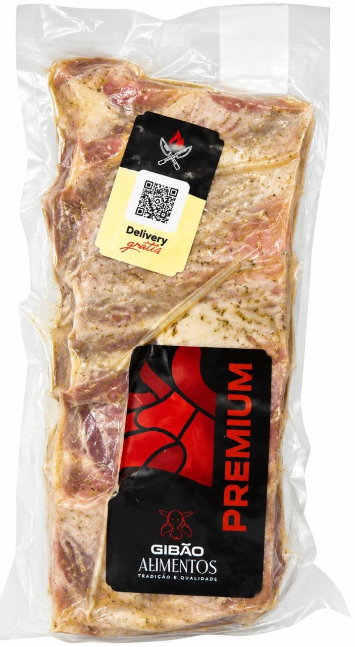 Costela Suína Gibão Premium Temperada Congelada Kg